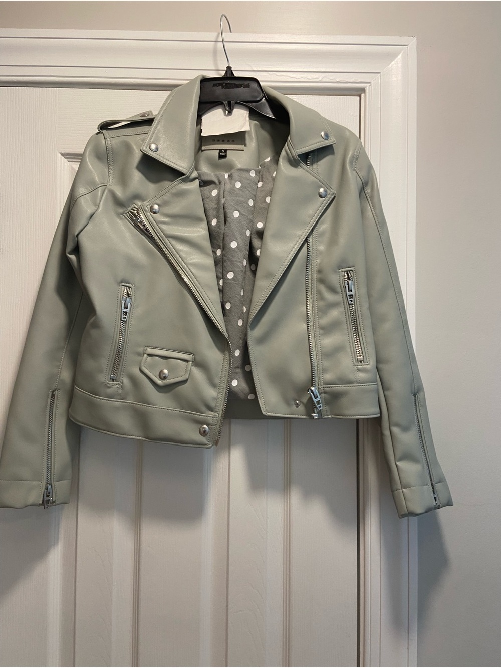 Blank NYC Mint Green Faux Leather Jacket